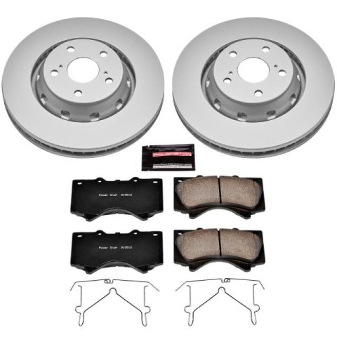 PowerStop Z17 Evolution Plus GEOMET Coated Brake Kits CRK2813 Rotor and Pad Combos, Geomet Coated, Front and Rear, Solid Surface Rotors, Ceramic Pads, Lexus, Toyota, Kit thumbnail 6