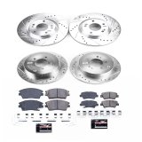 PowerStop Z23 Evolution Sport Brake Upgrade Kits for 2017-2022 SPORTAGE, 2016-2018 TUCSON - K7581 Rotor and Pad Combos, Upgrade, Front/Rear, Cross-drilled/Slotted Rotors, Carbon Fiber Ceramic Pads, Hyundai, Kit thumbnail 2