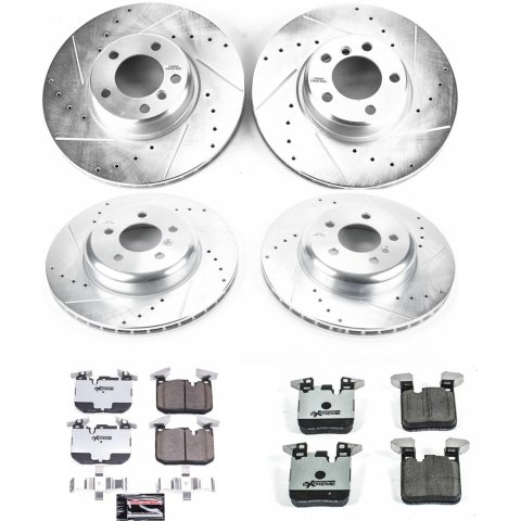 Power Stop 16-18 BMW 320i xDrive Front & Rear Z26 Street Warrior Brake Kit (1x psbK6672-26, 1x psbK6653-26) thumbnail 2