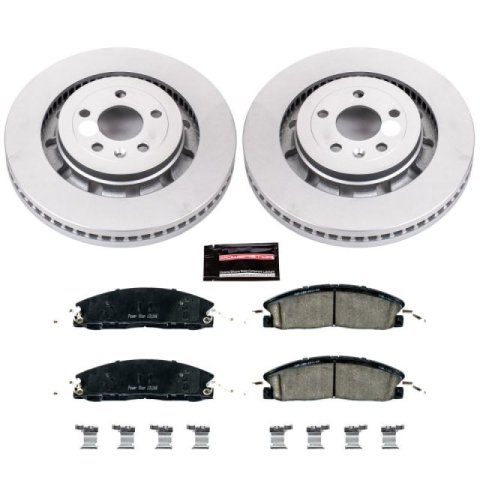 PowerStop Z17 Evolution Plus GEOMET Coated Brake Kits CRK6375 Rotor and Pad Combos, Geomet Coated, Front and Rear, Solid Surface Rotors, Ceramic Pads, Ford, Lincoln, Kit thumbnail 6