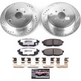 PowerStop Z26 Street Warrior Brake Upgrade Kits K6164-26 Pads and Rotors, Warrior, Cross-Drilled/Slotted Surface, Iron, Zinc Plated, 11.500 in./11.420 in. Diameter, Carbon Fiber Ceramic Pads, Kit thumbnail 3