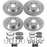 PowerStop Z26 Street Warrior Brake Upgrade Kits K5523-26 Pads and Rotors, Warrior, Cross-Drilled/Slotted Surface, Iron, Zinc Plated, 11.650 in./11.500 in. Diameter, Carbon Fiber Ceramic Pads, Kit thumbnail 3