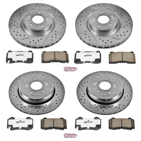 Power Stop 10-16 Hyundai Genesis Coupe Front & Rear Z26 Street Warrior Brake Kit (1x psbK6165-26, 1x psbK6166-26) thumbnail 4