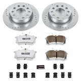 PowerStop Z26 Street Warrior Brake Upgrade Kits for 2010-2013 A3, 2013-2019 BEETLE, 2012-2018 JETTA - K5749-26 Rotor and Pad Combo, Warrior, Front/Rear, Cross-drilled/Slotted, Zinc Dichromate Plated, Carbon Fiber Ceramic Pads, Audi, Volkswagen thumbnail 5