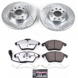PowerStop Z26 Street Warrior Brake Upgrade Kits for 2010-2013 A3, 2013-2019 BEETLE, 2012-2018 JETTA - K5749-26 Rotor and Pad Combo, Warrior, Front/Rear, Cross-drilled/Slotted, Zinc Dichromate Plated, Carbon Fiber Ceramic Pads, Audi, Volkswagen thumbnail 6