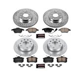 PowerStop Z23 Evolution Sport Brake Upgrade Kits for 2010-2013 A3, 2013-2019 BEETLE, 2012-2018 JETTA - K5749 Pads and Rotors, Sport, Cross-Drilled/Slotted Surface, Iron, Zinc Plated, 11.340 in./9.960 in. Diameter, Carbon Fiber Ceramic Pads, Kit thumbnail 2