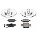 PowerStop Z23 Evolution Sport Brake Upgrade Kits for 2010-2013 A3, 2013-2019 BEETLE, 2012-2018 JETTA - K5749 Pads and Rotors, Sport, Cross-Drilled/Slotted Surface, Iron, Zinc Plated, 11.340 in./9.960 in. Diameter, Carbon Fiber Ceramic Pads, Kit thumbnail 6