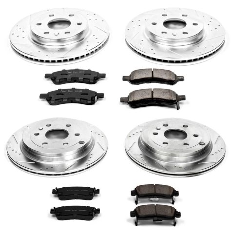 PowerStop Z23 Evolution Sport Brake Upgrade Kits K4466 Rotors/Pads, Iron, Drilled/Slotted, Carbon Fiber Ceramic Pads, Front/Rear, Buick, Chevy, GMC, Saturn Kit thumbnail 2