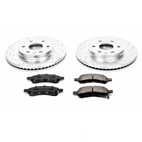 PowerStop Z23 Evolution Sport Brake Upgrade Kits K4466 Rotors/Pads, Iron, Drilled/Slotted, Carbon Fiber Ceramic Pads, Front/Rear, Buick, Chevy, GMC, Saturn Kit thumbnail 3