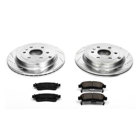 PowerStop Z23 Evolution Sport Brake Upgrade Kits K4466 Rotors/Pads, Iron, Drilled/Slotted, Carbon Fiber Ceramic Pads, Front/Rear, Buick, Chevy, GMC, Saturn Kit thumbnail 6