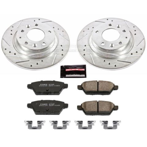 PowerStop Z23 Evolution Sport Brake Upgrade Kits K200 Rotors/Pads, Drilled/Slotted, Iron, Zinc Plated, Front/Rear, Ford, Lincoln, Mazda, Mercury, Kit thumbnail 5