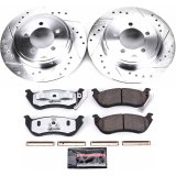 PowerStop Z36 Truck and Tow Brake Upgrade Kits for 2007-2010 MOUNTAINEER, EXPLORER SPORT TRAC, 2006-2010 - K1443-36 Pads Rotors, Tow, Cross-Drilled/Slotted Surface, Iron, Zinc Plated, 12.010 in./11.850 in. Diameter, Carbon Fiber Ceramic Pads, Kit thumbnail 4