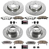 PowerStop Z26 Street Warrior Brake Upgrade Kits K2060-26 Rotors/Pads, Drilled/Slotted, Iron, Zinc Dichromate Plated, Front/Rear, Buick, Chevy, GMC, Saab, Kit thumbnail 3