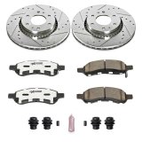 PowerStop Z26 Street Warrior Brake Upgrade Kits K2060-26 Rotors/Pads, Drilled/Slotted, Iron, Zinc Dichromate Plated, Front/Rear, Buick, Chevy, GMC, Saab, Kit thumbnail 6
