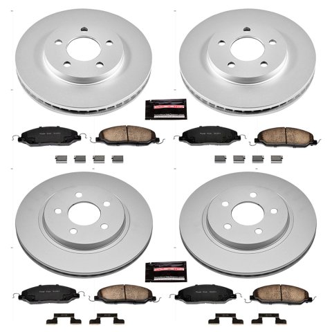Power Stop 05-10 Ford Mustang Front & Rear Z17 Evolution Geomet Coated Brake Kit (1x psbCRK1384, 1x psbCRK1382)