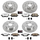 PowerStop Z26 Street Warrior Brake Upgrade Kits K1612-26 Rotors/Pads, Drilled/Slotted, Iron, Zinc Dichromate Plated, Front/Rear, Chevy, Pontiac, Saturn, Kit thumbnail 2