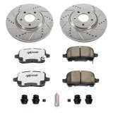 PowerStop Z26 Street Warrior Brake Upgrade Kits K1612-26 Rotors/Pads, Drilled/Slotted, Iron, Zinc Dichromate Plated, Front/Rear, Chevy, Pontiac, Saturn, Kit thumbnail 3