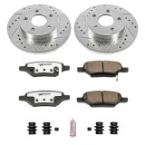 PowerStop Z26 Street Warrior Brake Upgrade Kits K1612-26 Rotors/Pads, Drilled/Slotted, Iron, Zinc Dichromate Plated, Front/Rear, Chevy, Pontiac, Saturn, Kit thumbnail 4