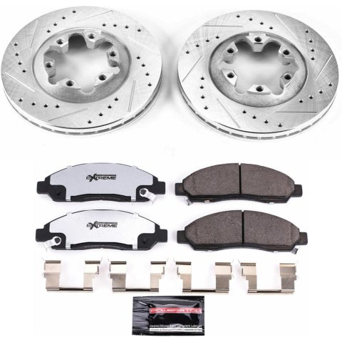 PowerStop Z36 Truck and Tow Brake Upgrade Kits K15236DK-36 Rotor Pad Combo, Tow, Front/Rear, Cross-drilled/Slotted Rotors, Zinc Dichromate Plated, Carbon Ceramic Pads, Chevy, GMC, Isuzu thumbnail 4