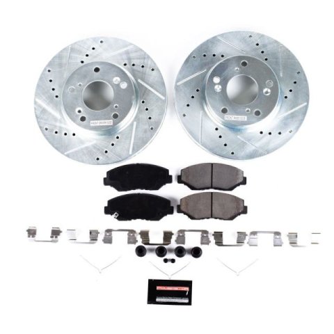 Power Stop 03-11 Honda Element Front & Rear Z23 Evolution Sport Brake Kit (1x psbK1043, 1x psbK5399)