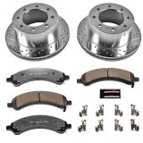 PowerStop Z36 Truck and Tow Brake Upgrade Kits for 2003-2008 EXPRESS 3500, SAVANA 3500 - K4528-36 Rotors/Pads, Tow, Drilled/Slotted, Iron, Zinc Plated, Front/Rear, Chevy, GMC, Kit thumbnail 5