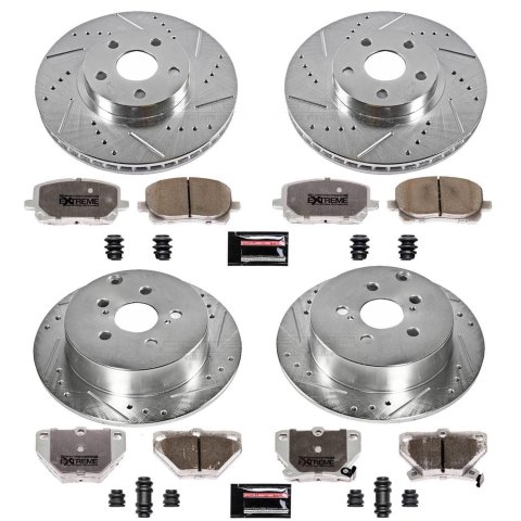 Power Stop 03-06 Pontiac Vibe Front & Rear Z26 Street Warrior Brake Kit (1x psbK2316-26, 1x psbK2318-26)