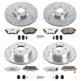 PowerStop Z26 Street Warrior Brake Upgrade Kits for 2003-2005 FX35, FX45, 2003-2011 MURANO - K2767-26 Rotors/Pads, Iron, Drilled/Slotted, Zinc Plated, Carbon Ceramic Pads, Front/Rear, Infiniti, Nissan, Kit thumbnail 3