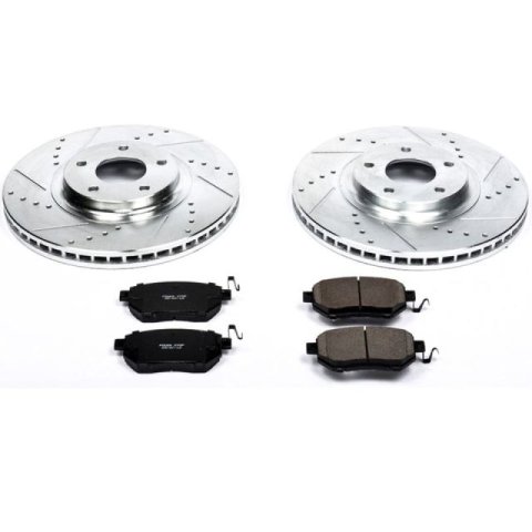 PowerStop Z23 Evolution Sport Brake Upgrade Kits for 2003-2005 FX35, FX45, 2003-2011 MURANO - K2767 Rotors/Pads, Iron, Drilled/Slotted, Zinc Plated, Ceramic Pads, Front/Rear, Infiniti, Nissan, Kit thumbnail 4