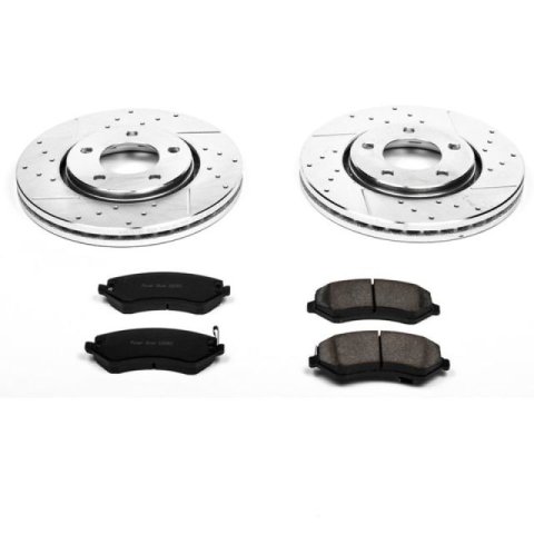 PowerStop Z23 Evolution Sport Disc and Drum Brake Upgrade Kits K15013DK Kits, Cross-drilled/Slotted, 11.02 in. Front, Zinc Plated, Carbon Fiber Ceramic Pads, 9.900 in. Rear, Chrysler, Dodge, Kit thumbnail 7