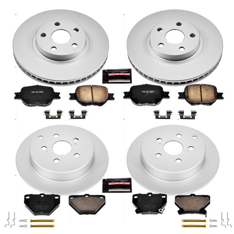Power Stop 00-05 Toyota Celica Front & Rear Z17 Evolution Geomet Coated Brake Kit (1x psbCRK2318, 1x psbCRK2313)
