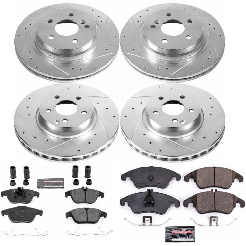 Power Stop 13-14 Mercedes-Benz C300 Front & Rear Z23 Evolution Sport Brake Kit (1x psbK5626, 1x psbK5792)