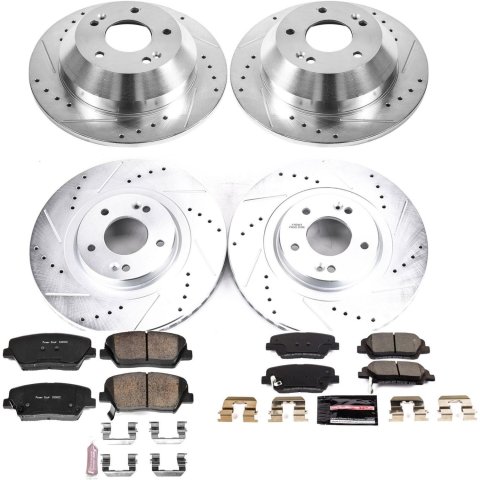 Power Stop 13-18 Hyundai Santa Fe Sport Front & Rear Z23 Evolution Sport Brake Kit (1x psbK7507, 1x psbK7064) thumbnail 9