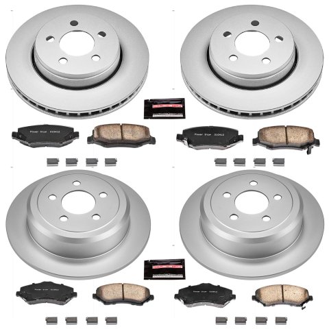 PowerStop Z17 Evolution Plus GEOMET Coated Brake Kits for 2008-2012 LIBERTY, 2007-2011 NITRO - CRK2832 Rotor and Pad Combos, Geomet Coated, Front and Rear, Solid Surface Rotors, Ceramic Pads, Dodge, Jeep, Kit thumbnail 4