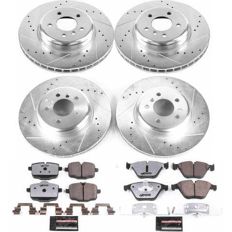 Power Stop 12-16 BMW 640i Front & Rear Z26 Street Warrior Brake Kit (1x psbK6037-26, 1x psbK6020-26) thumbnail 2