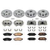PowerStop Z17 Evolution Plus Stock Replacement Brake Kits with Calipers for 2006-2009 350Z, 2005-2007 G35 - KCOE114 Disc Kits, Autospecialty Kits, Front and Rear, Solid Surface Rotors, Cast Iron Calipers, Infiniti, Nissan, Kit thumbnail 2