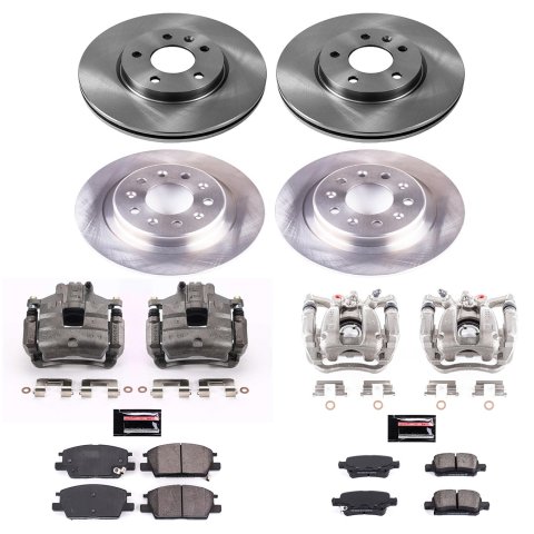 PowerStop Z17 Evolution Plus Stock Replacement Brake Kits with Calipers KCOE7566 Disc Kit, Replacement, Front and Rear, Solid Surface, Buick, Chevrolet, Kit thumbnail 2