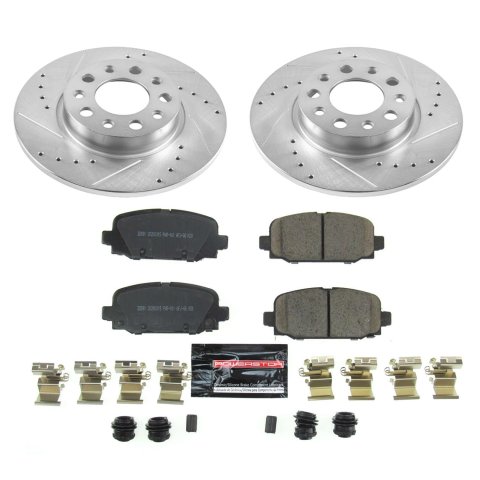 Power Stop 17-19 Jeep Compass Front & Rear Z23 Evolution Sport Brake Kit (1x psbK7299, 1x psbK7736) thumbnail 5