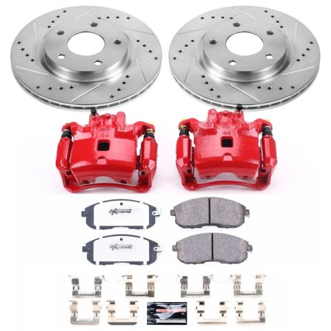 Power Stop 13-16 Nissan Sentra Front & Rear Z26 Street Warrior Brake Kit w/Calipers (1x psbKC6961-26, 1x psbKC098A-26)