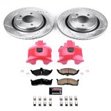 PowerStop Z23 Evolution Sport Brake Upgrade Kits with Calipers for 2000-2004 CONCORDE, INTREPID - KC6179 Disc Kits, Kits, Front, Cross-drilled/Slotted Rotors, 1-piston Red Calipers, Chrysler, Dodge, Kit thumbnail 2