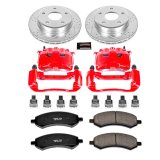 PowerStop Z23 Evolution Sport Brake Upgrade Kits with Calipers for 2005-2008 DAKOTA, 2006-2009 RAIDER - KC2193 Disc Kits, Kits, Front, Cross-drilled/Slotted Rotors, 2-piston Red Calipers, Dodge, Mitsubishi, Kit thumbnail 3