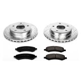 PowerStop Z23 Evolution Sport Brake Upgrade Kits with Calipers for 2005-2008 DAKOTA, 2006-2009 RAIDER - KC2193 Disc Kits, Kits, Front, Cross-drilled/Slotted Rotors, 2-piston Red Calipers, Dodge, Mitsubishi, Kit thumbnail 4