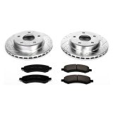 PowerStop Z23 Evolution Sport Brake Upgrade Kits with Calipers for 2005-2008 DAKOTA, 2006-2009 RAIDER - KC2193 Disc Kits, Kits, Front, Cross-drilled/Slotted Rotors, 2-piston Red Calipers, Dodge, Mitsubishi, Kit thumbnail 7