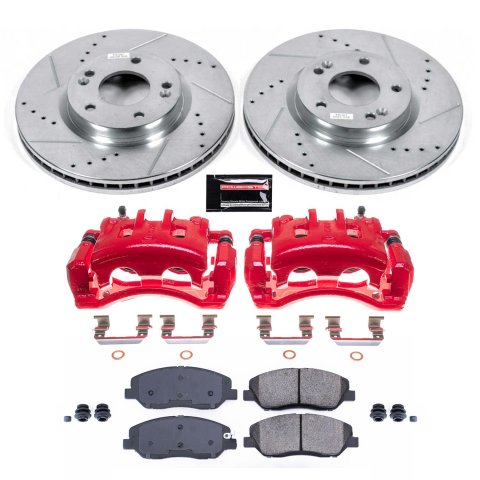 Power Stop 07-09 Hyundai Santa Fe Front Z23 Evolution Sport Brake Kit w/Calipers (1x psbK4665, 1x psbS3210) thumbnail 2