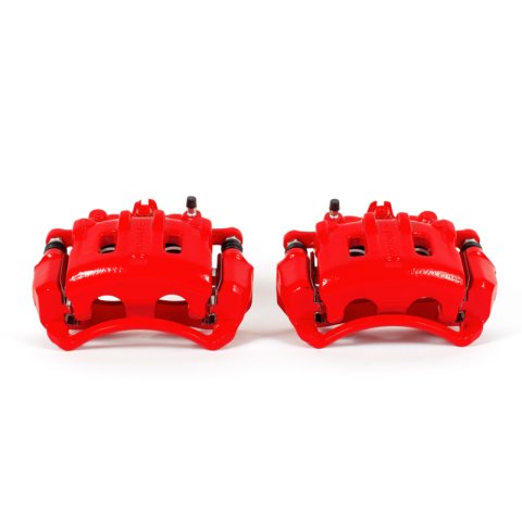 PowerStop Z23 Evolution Sport Brake Upgrade Kits with Calipers KC2090 Disc Kits, Calipers, Front, Cross-drilled/Slotted Rotors, 2-piston Red Calipers, Chevrolet, Kit thumbnail 6