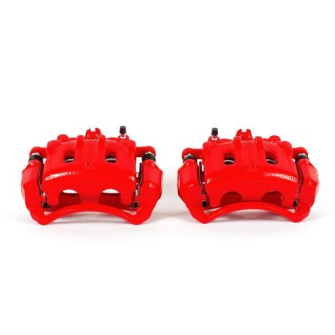 PowerStop Z23 Evolution Sport Brake Upgrade Kits with Calipers KC2090 Disc Kits, Calipers, Front, Cross-drilled/Slotted Rotors, 2-piston Red Calipers, Chevrolet, Kit thumbnail 9