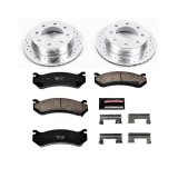 PowerStop Z23 Evolution Sport Brake Upgrade Kits with Calipers KC5190 Rotors, Pads, Red Calipers, Drilled/Slotted Rotors, Pads, Rear, Chevy, GMC, Kit thumbnail 4