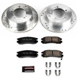 PowerStop Z23 Evolution Sport Brake Upgrade Kits with Calipers KC1203 Disc Kits, Calipers, Cross-drilled/Slotted Rotors, Red Calipers, Rear, Chrysler, Mitsubishi, Kit thumbnail 6
