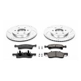 PowerStop Z23 Evolution Sport Brake Upgrade Kits with Calipers for 2002-2006 EXPEDITION, 2003-2006 NAVIGATOR - KC1934 Disc Kits, Calipers, Front and Rear, Cross-drilled/Slotted Rotors, Red Calipers, Ford, Lincoln, Kit thumbnail 6