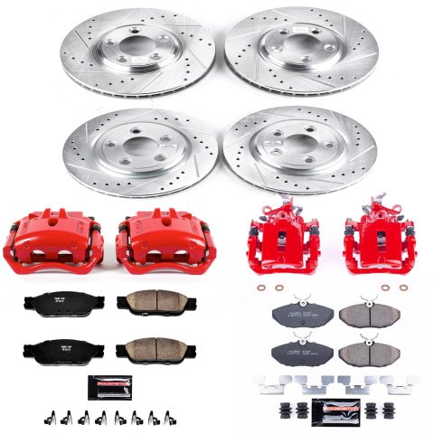 Power Stop 03-04 Jaguar S-Type Front & Rear Z23 Evolution Sport Brake Kit w/Calipers (1x psbS4792, 1x psbS4852, 1x psbK3141, 1x psbK1353) thumbnail 2