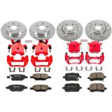 PowerStop Z23 Evolution Sport Brake Upgrade Kits with Calipers for 2007-2008 AURA, 2005-2008 G6, 2004-2008 MALIBU - KC1612A Pads, Z23, Red Calipers, Drilled/Slotted Rotors, Front/Rear, Chevy, Kit thumbnail 2